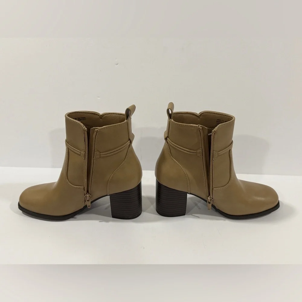 Croft & Barrow Tan Ankle Boots Women’s 5.5 Medium Block Heel Side Zip NWOT - Picture 5 of 10